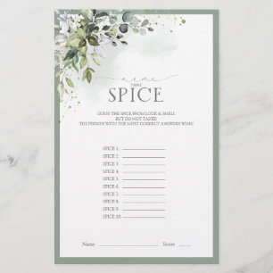 Dusty Blue Eucalyptus Floral Brautparty Game