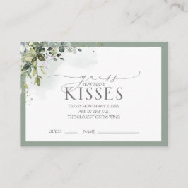 Dusty Blue Eucalyptus Floral Brautparty Game Begleitkarte