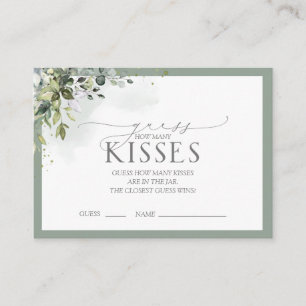 Dusty Blue Eucalyptus Floral Brautparty Game Begleitkarte