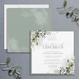 Dusty Blue Eucalyptus Floral Bridal Luncheon Einladung