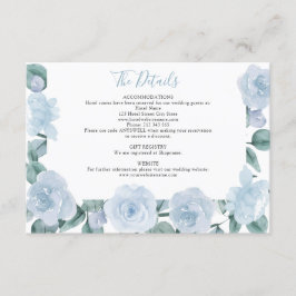 Dusty Blue Eucalyptus Floral Wedding Details Begleitkarte
