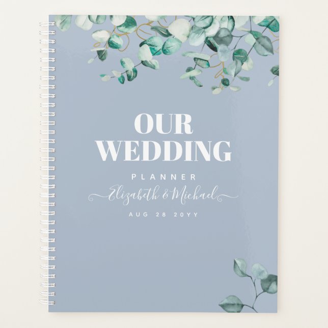 Dusty Blue Eucalyptus Green Planning MARIAGE (Devant)