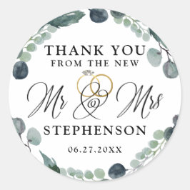 Dusty Blue Eucalyptus Greenerity Wedding Vielen Da Runder Aufkleber