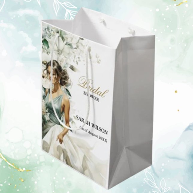 Dusty Blue Eucalyptus Greenery Brautparty Mittlere Geschenktüte (Making Your Special Day)