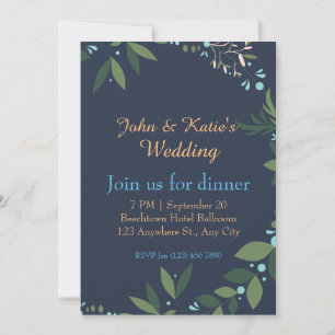 Dusty Blue Eucalyptus Greenery Succulent Wedding Feiertagskarte