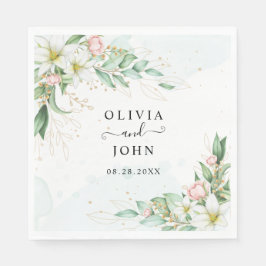 Dusty Blue Eucalyptus Greenery Succulent Wedding Serviette