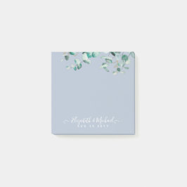 Dusty Blue Eucalyptus Greenery WEDDING Planning Post-it Klebezettel