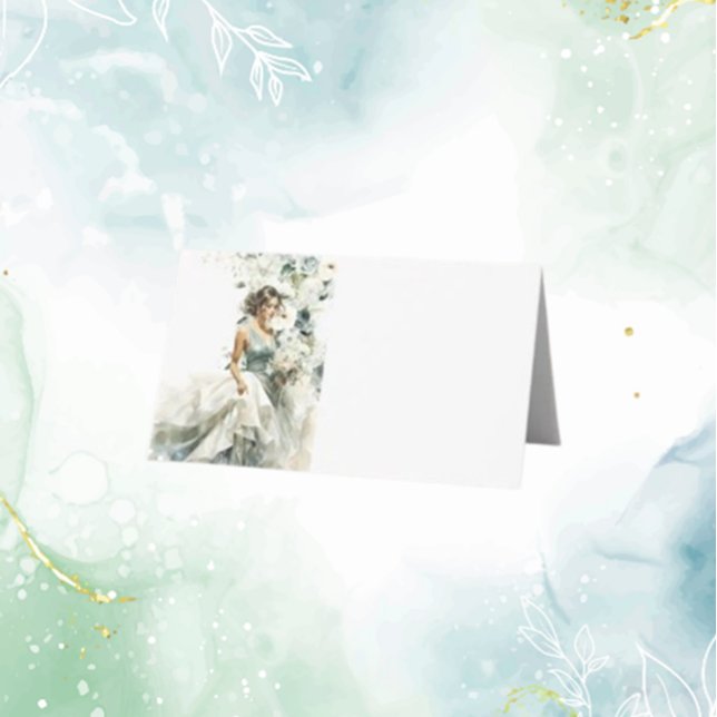 Dusty Blue Eucalyptus Greenery Wedding Platzkarte (Add a touch of elegance to your wedding with dusty blue eucalyptus greenery place cards. )