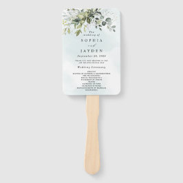 Dusty Blue Eucalyptus Greenery Wedding Programs Fächer