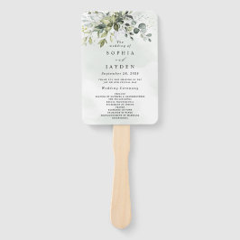 Dusty Blue Eucalyptus Greenery Wedding Programs Fächer