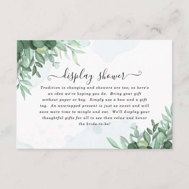 Dusty Blue Eucalyptus Grüne Begleitkarte (Vorderseite)