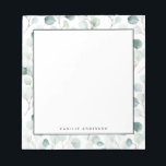 Dusty Blue Eucalyptus Leaves Pattern Personalized Notizblock<br><div class="desc">Customizable greenery notepad. It feys watercolor dusty blue eucalyptus leaves pattern. Personalize by adding names and other details This greenery pattern notepad is perfect as a gift.</div>