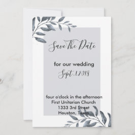 Dusty Blue Eucalyptus Save the Date Einladung
