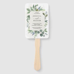 Dusty Blue Eucalyptus Wedding Program Fan Fächer