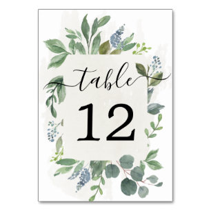Dusty Blue Eucalyptus Wedding Tischnummern