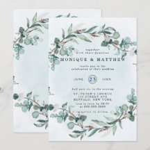 Dusty Blue Eukalyptus Greenery Rustikale Hochzeit