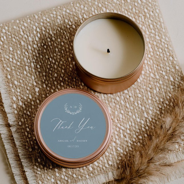 Dusty Blue Favor Sticker Wedding Danke Tag (Von Creator hochgeladen)