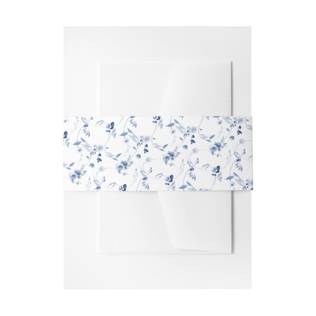 Dusty Blue Fine Art Floral Wedding Belly Band (Vorderseite Beispiel)