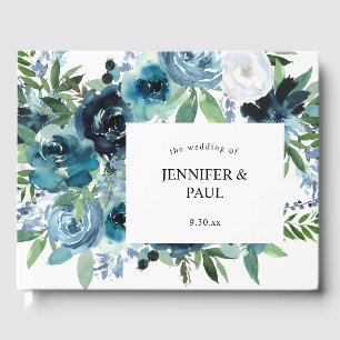 Dusty Blue Floral 2 Gästebuch