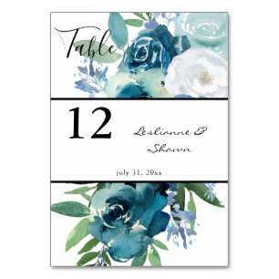 Dusty Blue Floral 2 Tischnummer