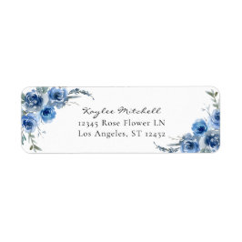 Dusty Blue Floral 4 Rücksendeadresse