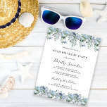 Dusty Blue Floral 60. Geburtstagsparty Einladung<br><div class="desc">Dusty-blaue Wildblumen bilden eine sehr hübsche Ober- und Untergrenze zu dieser Geburtstagsveranstaltung</div>