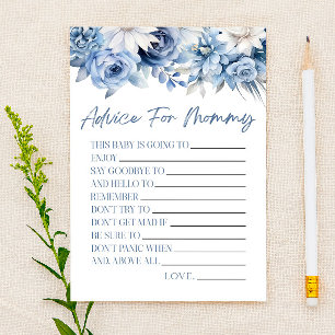 Dusty Blue Floral Advice Baby Shooting Game Activi