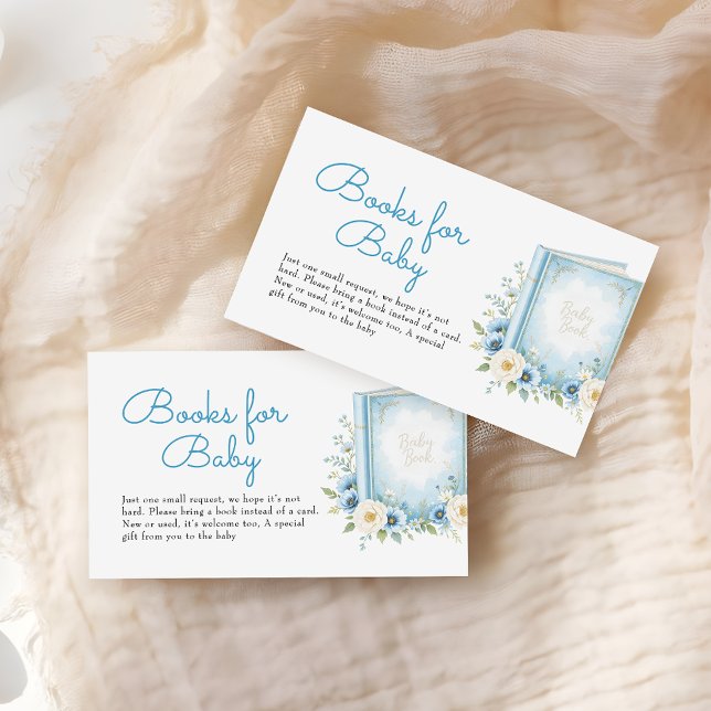 Dusty Blue Floral Baby Duschbücher anfordern Begleitkarte (Von Creator hochgeladen)