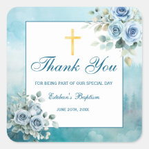 Dusty Blue Floral Baptism Boy 