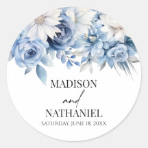 Dusty Blue Floral Blume Botanische Hochzeit