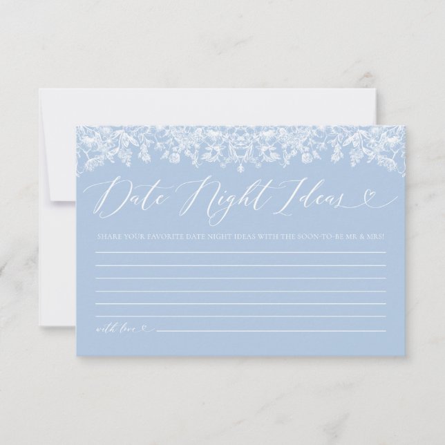 Dusty Blue Floral Brautparty Einladung (Vorderseite)