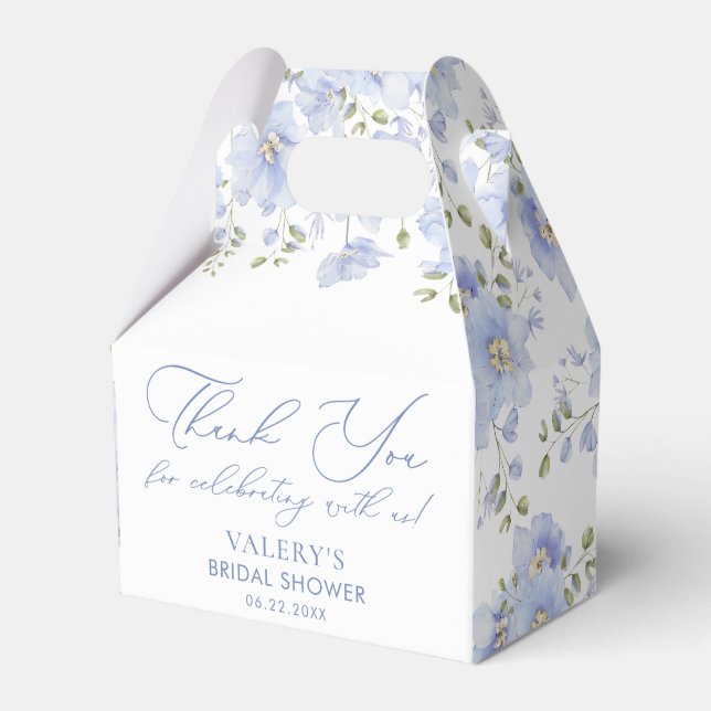 Dusty Blue Floral Brautparty Geschenkschachtel (Vorderseite)