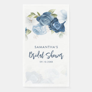 Dusty Blue Floral Brautparty Personalisiert Serviette