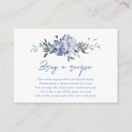 Dusty Blue Floral Brautparty Rezept Begleitkarte