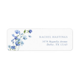 Dusty Blue Floral Brautparty Rücksendeadresse