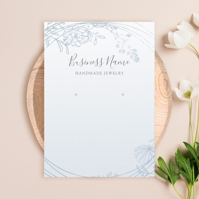 Dusty Blue Floral Circle Earring Juwelier Display Visitenkarte (Von Creator hochgeladen)