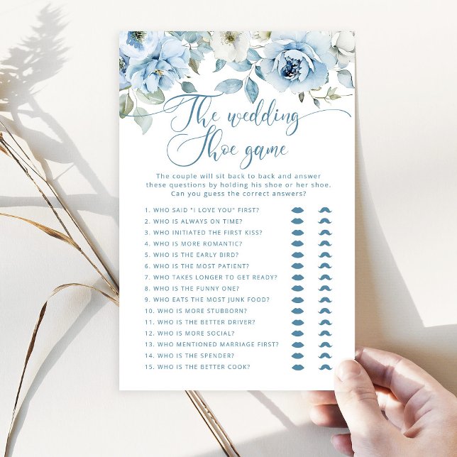 Dusty blue floral Das Hochzeitsschuhspiel (Von Creator hochgeladen)