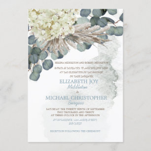 Dusty Blue Floral Eucalyptus Verlass Elegante Hoch Einladung