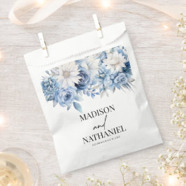 Dusty Blue Floral Flowers Botanical Wedding Geschenktütchen