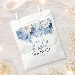 Dusty Blue Floral Flowers Bridal Shower Geschenktütchen