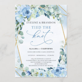 Dusty Blue Floral Gold Geometric Der Knoten Einladung