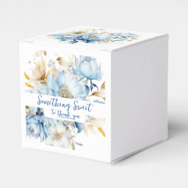 Dusty Blue Floral Gold Geschenkschachtel