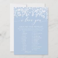 Dusty Blue Floral I Liebe Sie um das Weltspiel