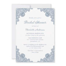 Dusty Blue Floral Lace Brautparty