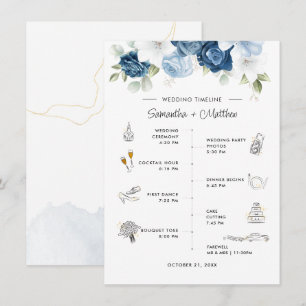Dusty Blue Floral Mariage Itinéraire et programme
