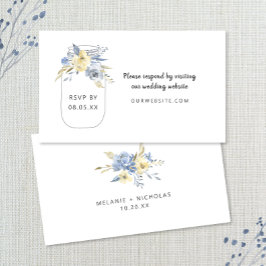 Dusty Blue Floral Mason Jar carte site rsvp