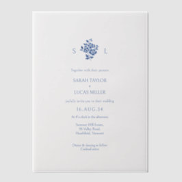 Dusty Blue Floral Mit Monogramm Floral Wedding
