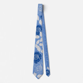 Dusty Blue Floral Muster Stilvoll Moderne Hochzeit Krawatte
