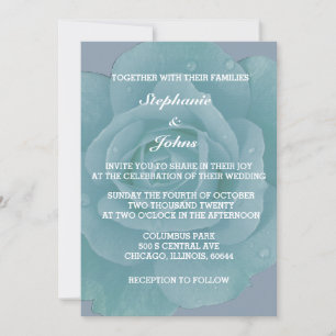 Dusty Blue Floral Rose Paradies für Kletterhexen: Einladung