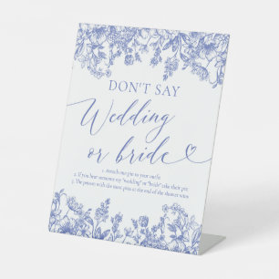 Dusty Blue Floral Sage nicht Hochzeit oder Brautsp Sockelschild